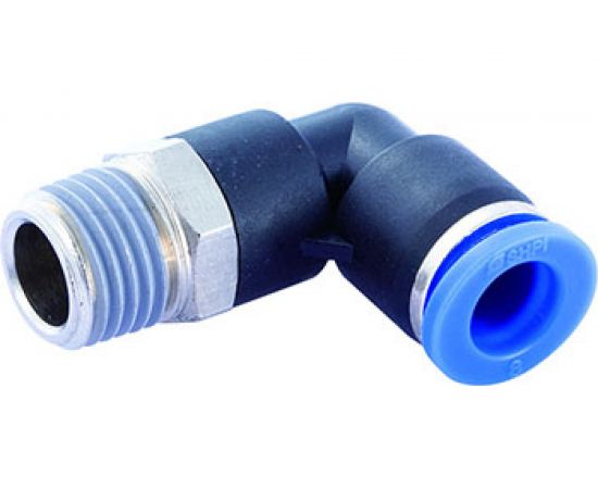 Фитинг цанговый угловой с наружной резьбой 1/4M для трубки диаметром 10 мм SHPI PL 10-R02 