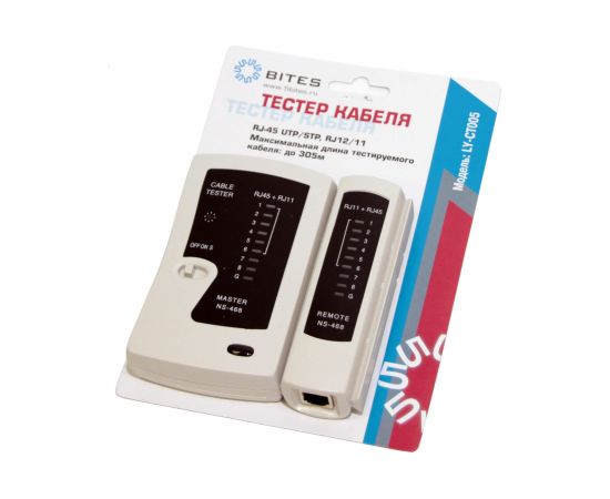 Сетевой тестер кабеля 5bites UTP/FTP/STP RJ45, TEL RJ11/12 LY-CT005 