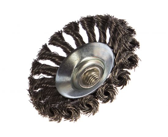 Щетка зачистная для УШМ плоская 100 мм, М14х2, витая АвтоDело 44027 11385 