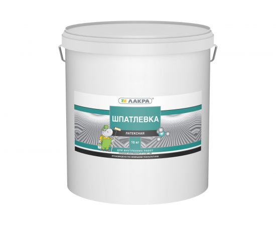 Шпатлевка латексная для внутренних работ, ведро 16 кг Лакра Лк-00003808 