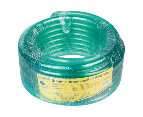 Поливочный шланг Yard Кристалл, ПВХ, однослойный, зеленый, прозрачный, 1,0 мм, D 3/4, 20 м 66-3-020 – изображение 2