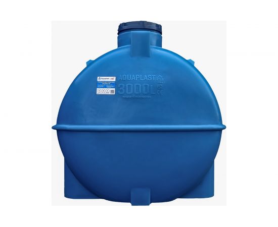 Овально-горизонтальный бак AQUAPLAST 3000 л, синий 4630017951963 – изображение 2