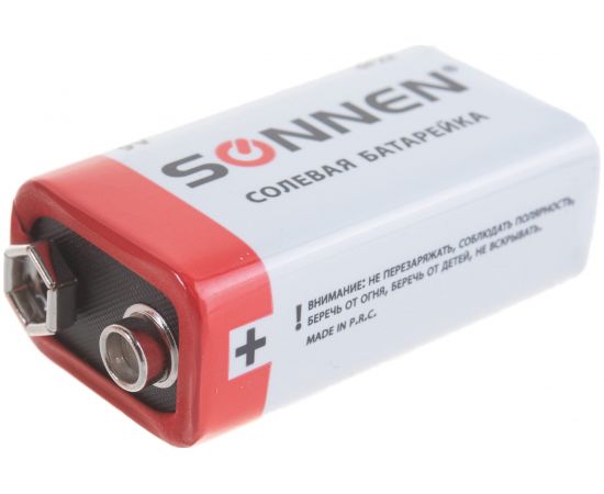 Батарейка SONNEN Крона солевая, 1 шт., в блистере, 451101 – изображение 2