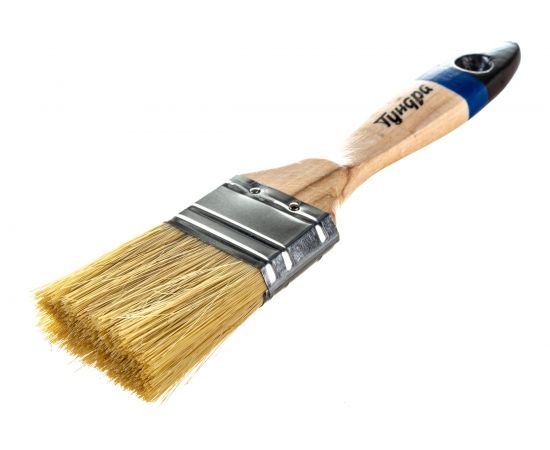 Кисть TUNDRA плоская натуральная щетина, деревянная ручка, 1.5"", 38 мм 881528 – изображение 2