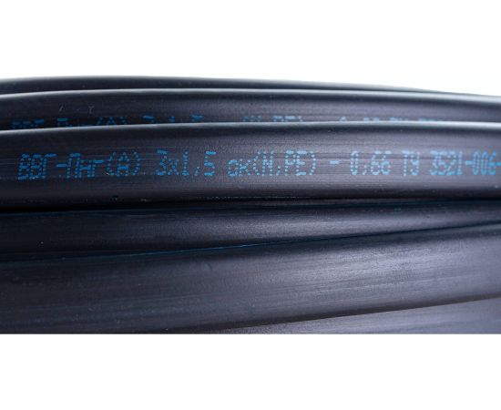 Кабель Промэл твердый плоский негорючий ВВГп-нг 3*1,5 ГОСТ 10М 4630017892242 – изображение 2