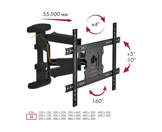 TV кронштейн Arm media COBRA 60 black 10237 – изображение 3