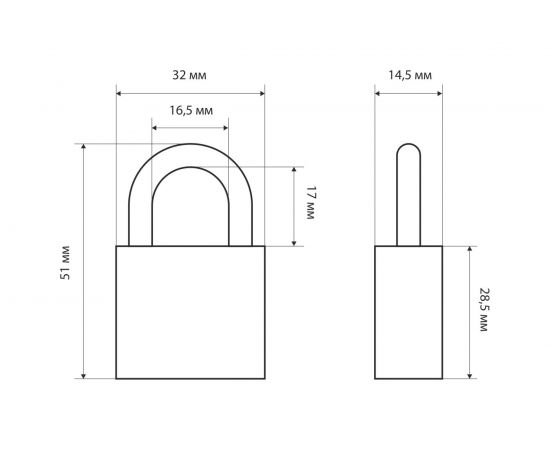 Навесной замок Стандарт HG-330 d4,5 мм ЕВРОПАКЕТ 4 865 – изображение 3