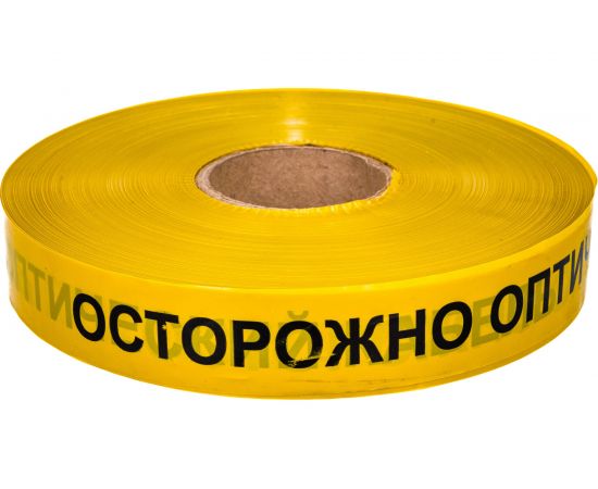 Сигнальная лента с логотипом Осторожно оптический кабель Протэкт 40мм., 500 п.м. ЛСО-40/500 ж/ч – изображение 3