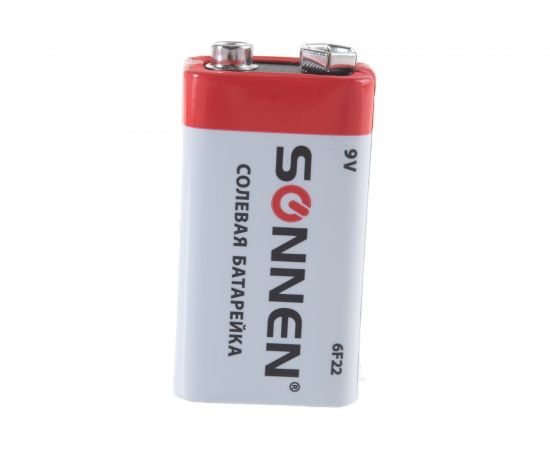 Батарейка SONNEN Крона солевая, 1 шт., в блистере, 451101 – изображение 3