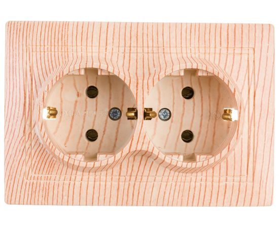 Розетка TDM двойная 2П+З 16А 250В "ЭКО" сосна "Таймыр" SQ1814-0214 