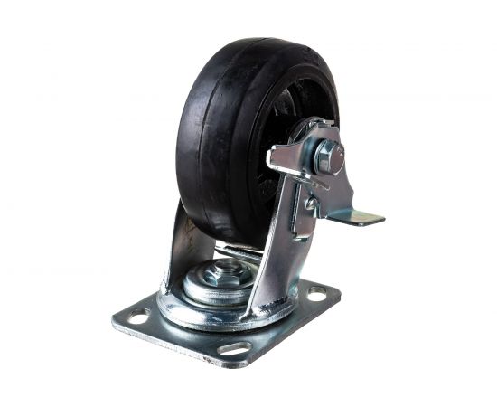 Колесо большегрузное обрезиненное поворотное с тормозом SCDB55 125 мм MFK-TORG 1084125 