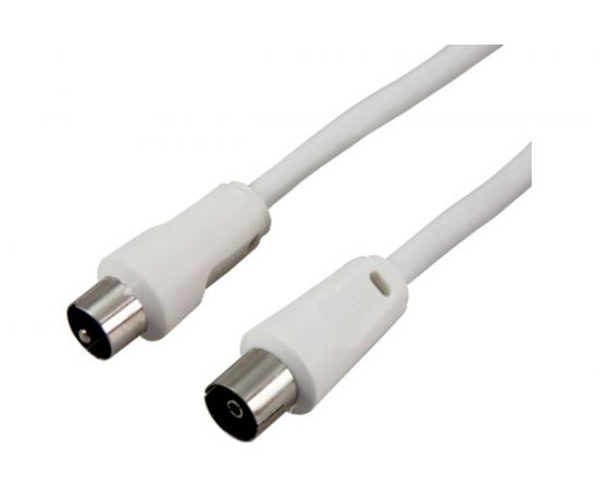 Шнур REXANT, ТВ гнездо - ТВ штекер, длина 5 метров, белый 18-0005 