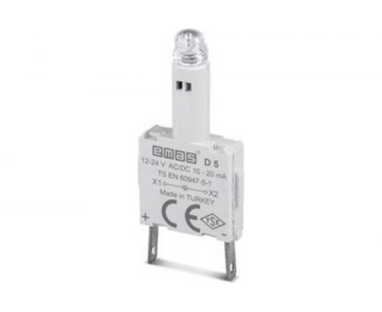 Светодиод Emas 12-24 В пост/белый D5 