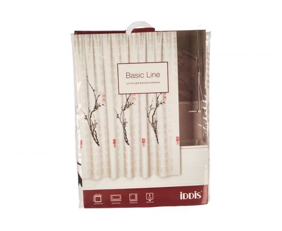 Штора для ванной комнаты IDDIS 200*200 см, полиэстер, cherry tree SCID100P 