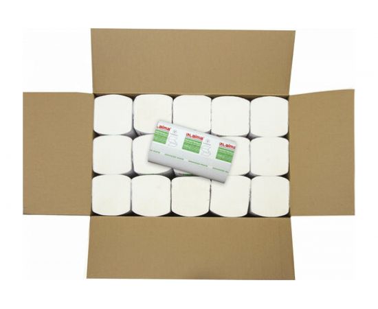 Бумажные полотенца ЛАЙМА H3 ADVANCED WHITE 200 шт, 2 слоя, белые, 230х205 мм, 15 пачек, V-сложение 111341 – изображение 2