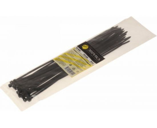 Универсальный пластиковый хомут ЭВРИКА черный 4.0x250мм 50шт ER-14251 – изображение 2
