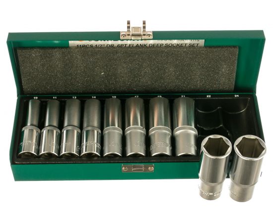 Комплект глубоких торцевых головок 1/2"DR 10-24 мм Jonnesway S04HD411S – изображение 2