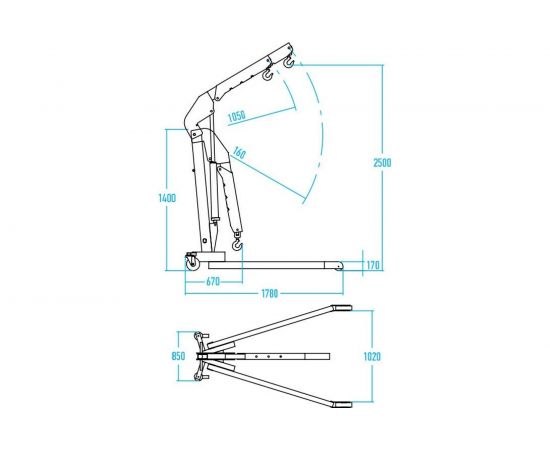 Складной гидравлический кран 2 т NORDBERG N3720 – изображение 2
