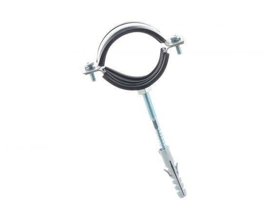 Сантехнический хомут для труб СИБРТЕХ 48-53 1 1/2"", резин, упл шпилька+дюбель 48168 – изображение 2