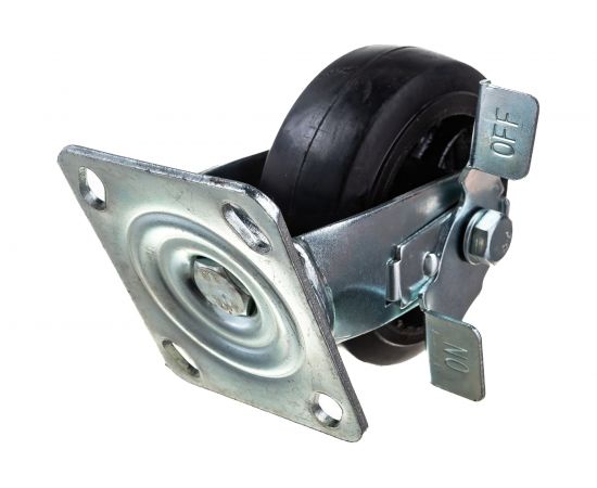 Колесо большегрузное обрезиненное поворотное с тормозом SCDB55 125 мм MFK-TORG 1084125 – изображение 2