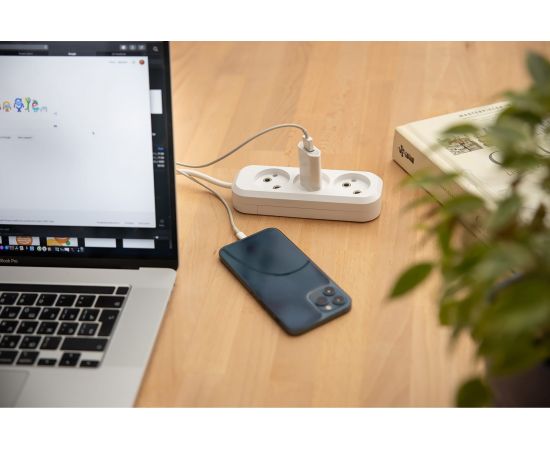 Бытовой удлинитель АБК-СИЛА 3 гнезда без заземления 3м ПВС 2х1мм кв. 10А/220В/2200Вт 1шт 2200406 – изображение 3