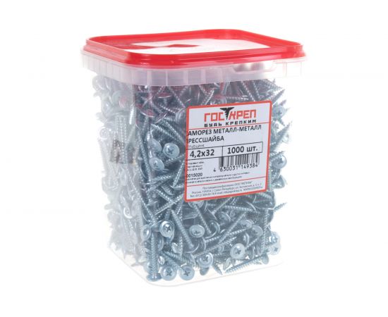 Усиленный саморез BULLIT ШСММ 4.2х16, 1000 шт., пластиковый контейнер 1000 мл 14-0018940 – изображение 4