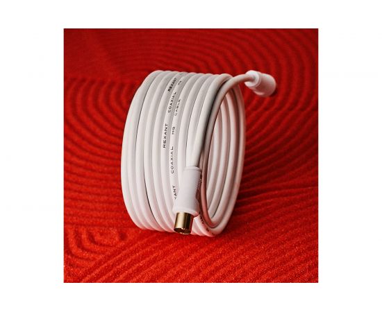Шнур REXANT, ТВ гнездо - ТВ штекер, длина 5 метров, белый 18-0005 – изображение 4
