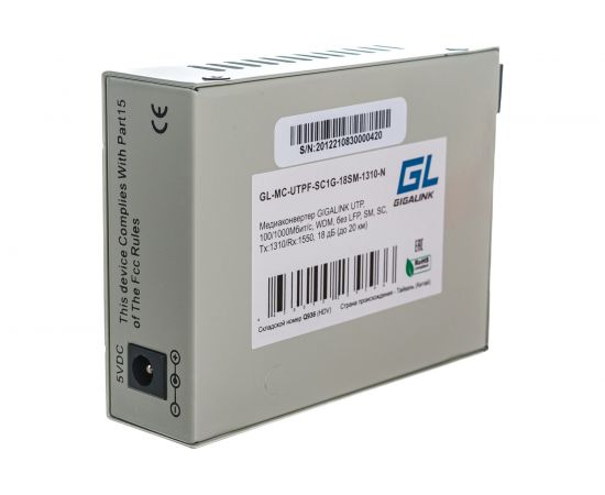 Конвертер Gigalink UTP, 100/1000Мбит/c GL-MC-UTPF-SC1G-18SM-1310-N – изображение 5