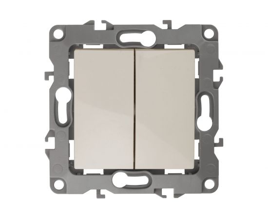 Двойной выключатель ЭРА 12-1104-02 10АХ-250В, IP20, слоновая кость Б0014646 