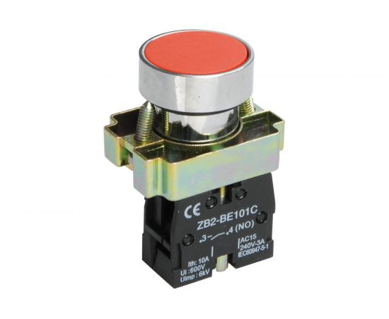 Кнопка управления IEK, LAY5-BA41, без подсветки, красная BBT60-BA-K04 