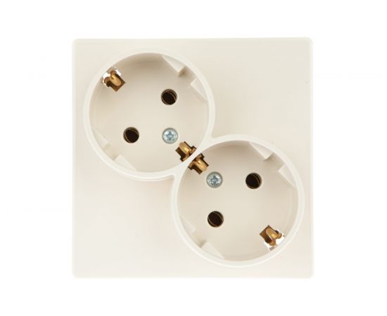 Розетка Simon 2х2К+З Schuko без шторок, слоновая кость 2450459-031 