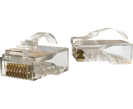 Разъем Hyperline PLEZ-8P8C-UA-C6-100 легкой оконцовки RJ-45 (8P8C) под витую пару, язычок Ar 445731 