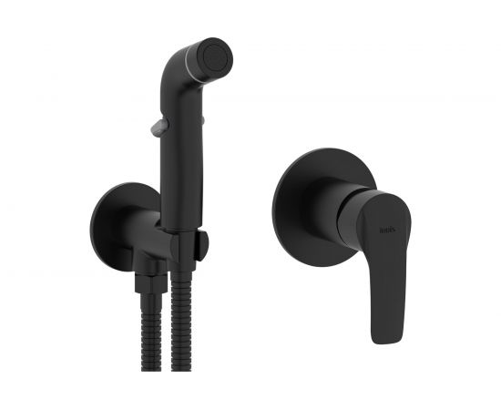 Встраиваемый смеситель с гигиеническим душем IDDIS Ray черный матовый RAYBLR2i08 