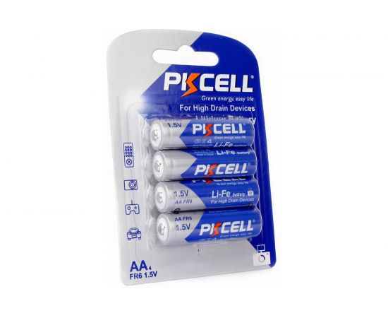 Литиевый элемент питания PKCELL тип - AA 4 шт в блистере Li-Fe AA-4B 