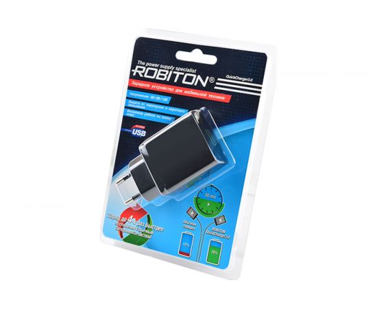 Блок питания Robiton QuickCharger3.0 + MicroUSB, 1м BL1 14721 