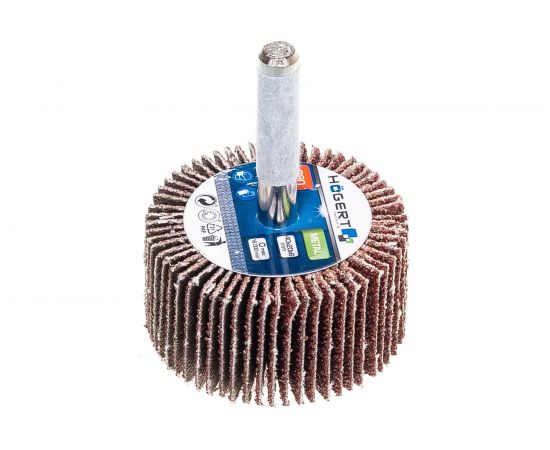 Круг шлифовальный лепестковый радиальный (40x20 мм; хвостовик 6 мм; P80) Hogert Technik HT8D003 