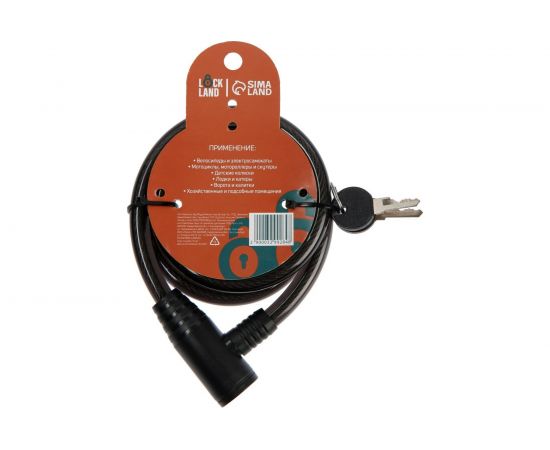 Навесной велосипедный замок TUNDRA 12x1200 мм, английский ключ с пластиковой ручкой 3299284 – изображение 2