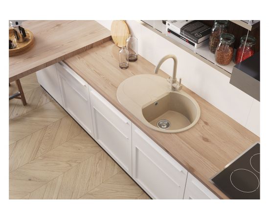 Кухонная мойка Polygran ATOL-760 (№27 Бежевый) 679023 – изображение 2