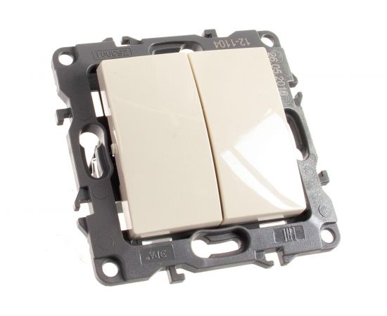 Двойной выключатель ЭРА 12-1104-02 10АХ-250В, IP20, слоновая кость Б0014646 – изображение 2