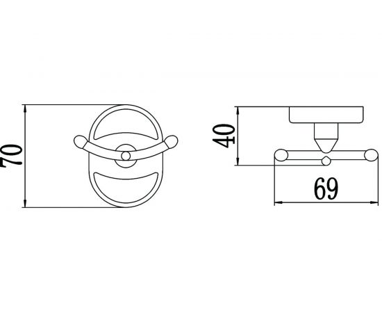 Крючок Savol двойной, хром S-007054 23219 – изображение 2