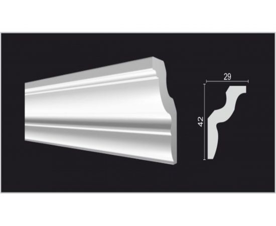 Потолочный карниз Decor-Dizayn ударопрочный влагостойкий под покраску 42Х29Х2000 мм DD22 – изображение 2
