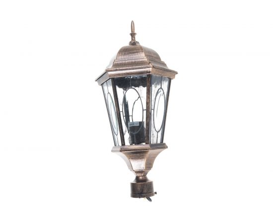 Садово-парковый светильник, шестигранный на столб 60W E27 230V, черное золото Feron PL152 11321 – изображение 2