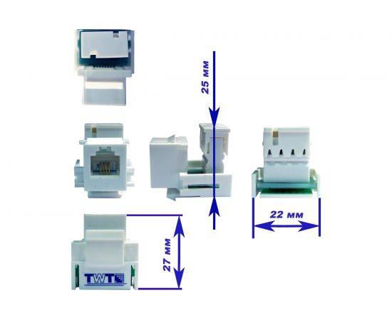 Вставка Keystone TWT RJ-12, белая, без инструмента, OK12UTP-110WH – изображение 2