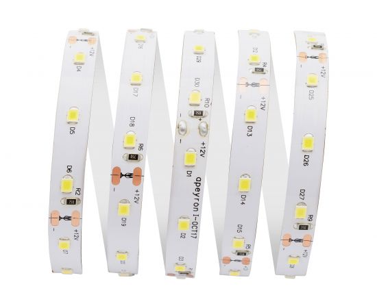 Светодиодная лента Apeyron 12В, 8Вт/м, smd2835, 60д/м, IP20, 800Лм/м, ширина подложки 8мм/130 – изображение 3