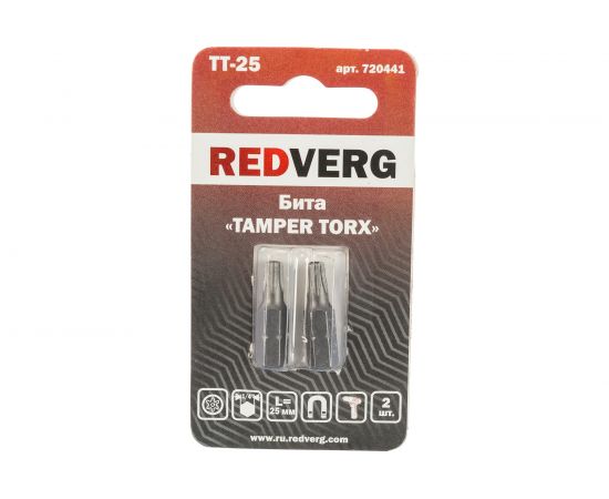 Бита Torx Tamper ТТ25, 25 мм, 2 шт. REDVERG 6623498 – изображение 3