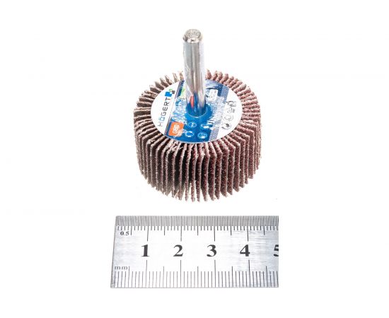 Круг шлифовальный лепестковый радиальный (40x20 мм; хвостовик 6 мм; P80) Hogert Technik HT8D003 – изображение 4
