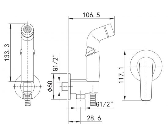 Встраиваемый смеситель с гигиеническим душем IDDIS Ray черный матовый RAYBLR2i08 – изображение 4