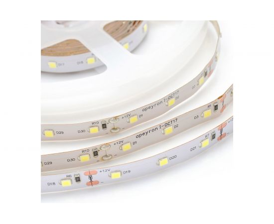 Светодиодная лента Apeyron 12В, 8Вт/м, smd2835, 60д/м, IP20, 800Лм/м, ширина подложки 8мм/130 – изображение 5