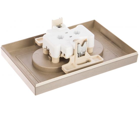 Розетка Schneider Electric 2-м ATLAS DESIGN без заземления, 16А, в сборе, шампань ATN000520 1240315 – изображение 5