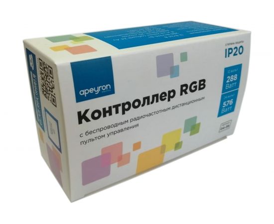 Контроллер Apeyron RGB, 12/24В, 288/576Вт, 3 канала х 8А, IP20, пульт кноп, радио/04-39 – изображение 7